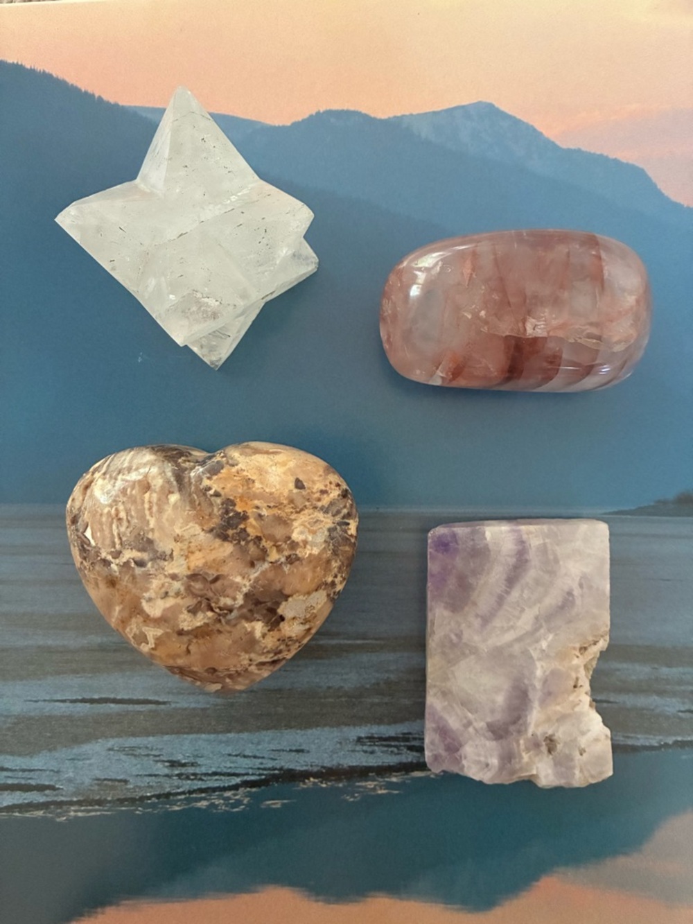 🔮 4 Piece Crystal Gift Box- Fire Quartz, Quartz Merkaba, Black Opal, Amethyst 🎁 - Picture 14 of 14